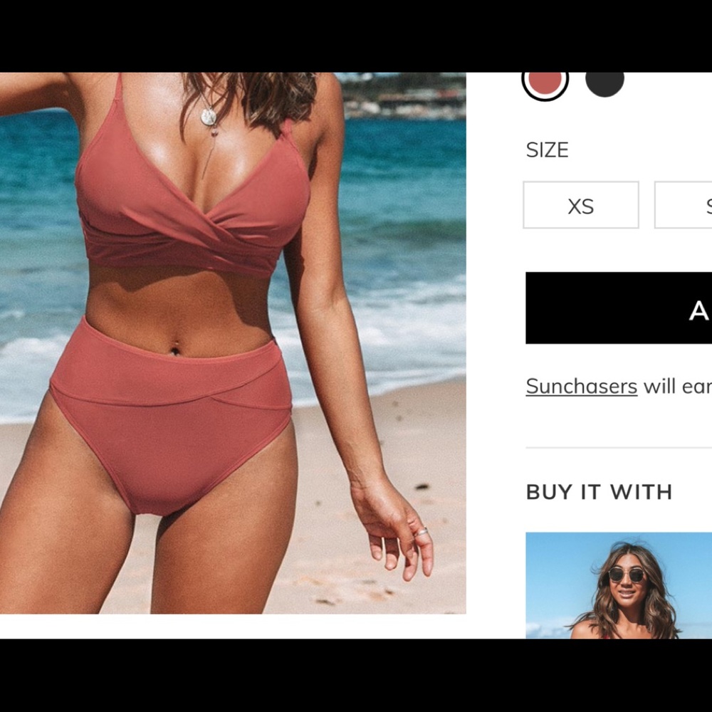 Cupshe Marsala Twist High Waisted Bikini